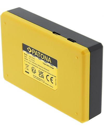 Trostruki punjač Patona - za bateriju Canon LP-E6, USB, žuti - 2