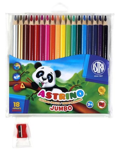 Trokutaste olovke u boji  Astra Astrino - 18 boja + šiljilo, asortiman - 1