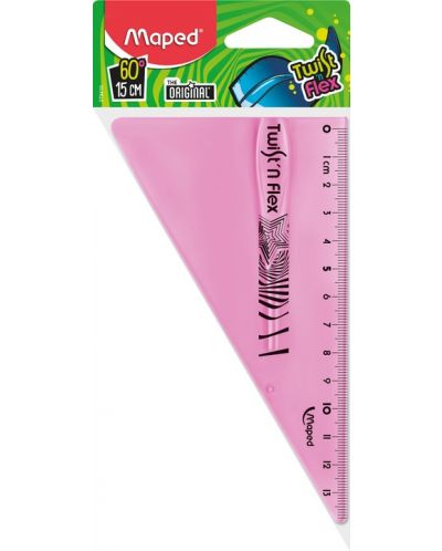 Trokut Maped Twist'n Flex - 15 cm, ružičasti - 1