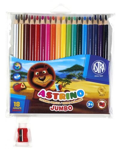 Trokutaste olovke u boji  Astra Astrino - 18 boja + šiljilo, asortiman - 2