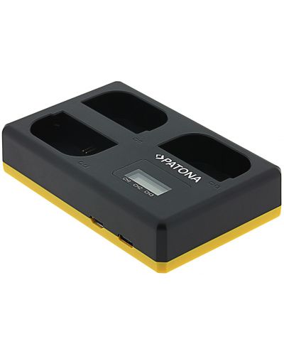 Trostruki punjač Patona - za bateriju Canon LP-E6, USB, žuti - 1