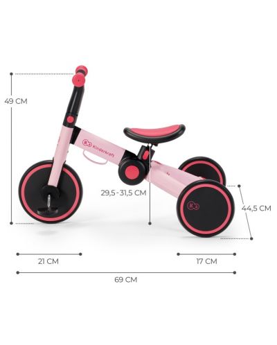 Tricikl 3 u 1 KinderКraft - 4trike, Pink - 7