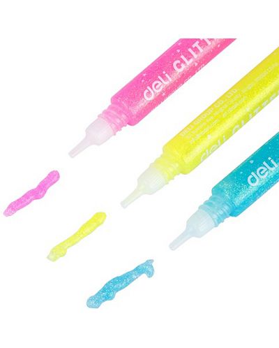 Ljepila u boji Deli Stick Up - Glitter Neon, 3 х 12 ml - 2