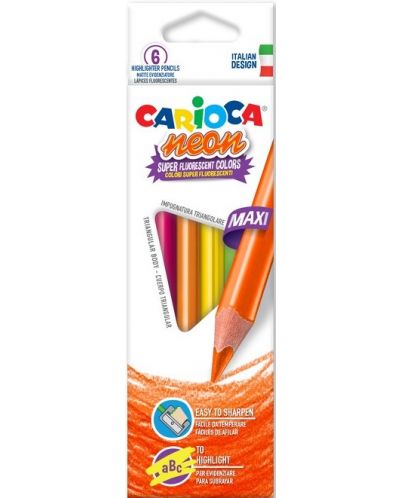 Olovke u boji Carioca Neon - Maxi, 6 boja - 1