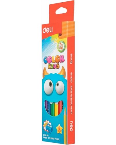Olovke u boji Deli Color Kids - EC00660, 6 boja - 1