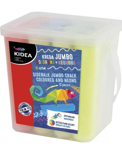 Krede u boji Kidea Jumbo - 12 komada, u kanti - 1