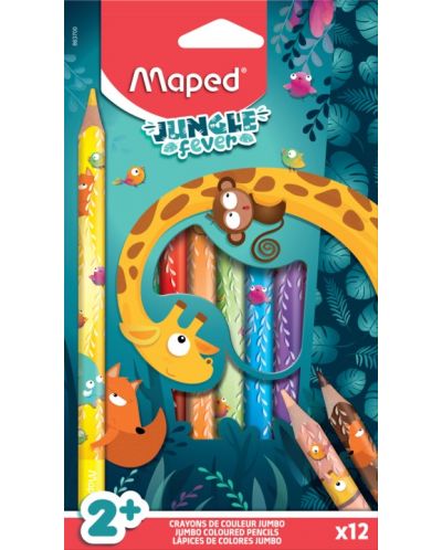 Olovke u boji Maped Jungle Fever - Jumbo, 12 boja - 1