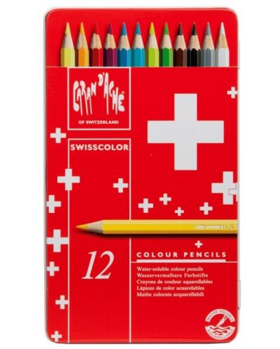 Akvarel olovke u boji Caran d'Ache Swisscolor - 12 boja - 1