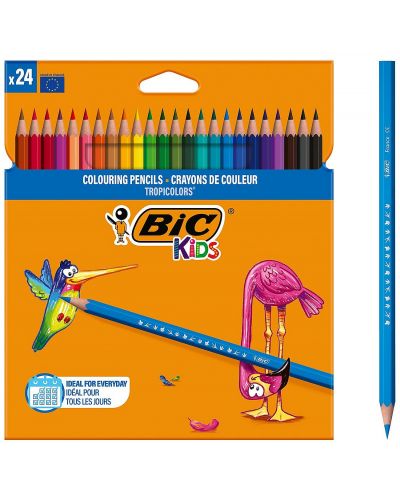 Olovke u boji BIC Kids - Tropicolors, 24 boje - 1