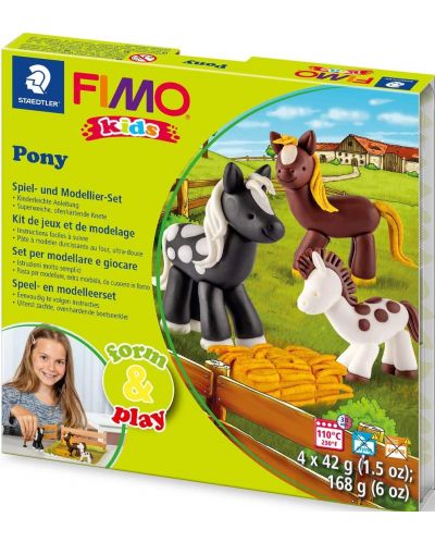 Kreativni set Staedtler Fimo Kids - Napravite sami glinene figurice, Pony - 1