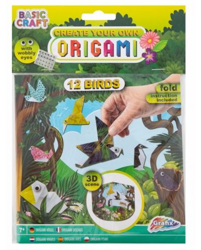 Kreativni set Grafix - Uradi sam Origami, 12 ptica - 1