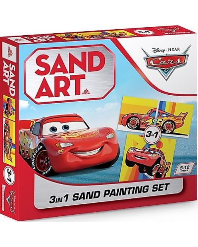 Kreativni set s kinetičkim pijeskom Red Castle - Sand Art, Cars 3 - 1