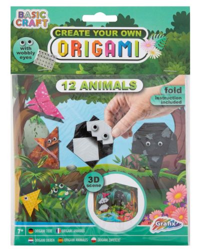 Kreativni set Grafix - Uradi sam Origami, 12 životinja - 1