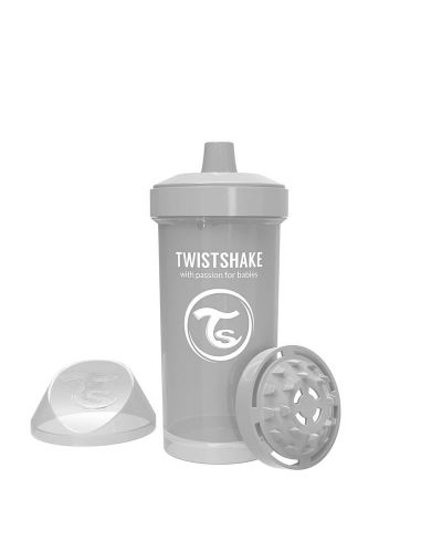 Čaša za bebe s nastavkom Twistshake Kid Cup  - Siva, 360 ml - 1