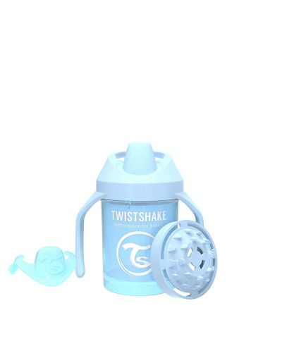Čaša za bebe s mekanim vrhom Twistshake Mini Cup - Plava, 230 ml - 1