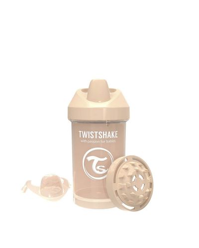 Čaša za bebe s prijelaznim vrhom Twistshake Crawler Cup  - Bež, 300 ml - 4
