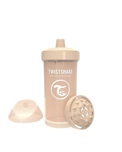 Čaša za bebe s nastavkom Twistshake Kid Cup  - Bež, 360 ml - 3