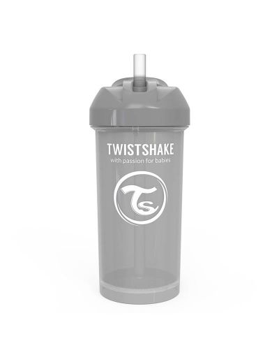 Dječja šalica sa slamkom Twistshake Straw Cup - Siva, 360 ml - 1