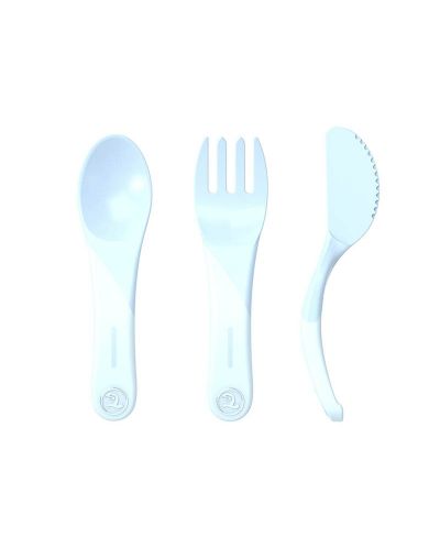 Set pribora za jelo Twistshake Cutlery Pastel - Plavi, preko 6 mjeseci - 2