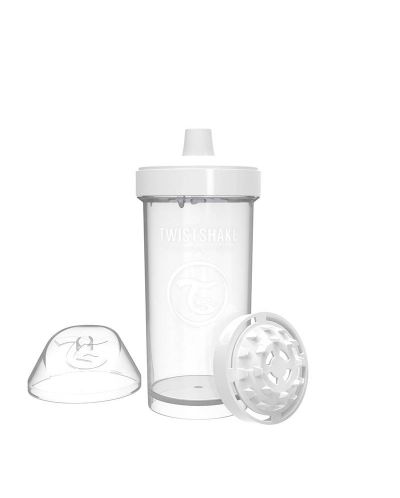 Čaša za bebe s nastavkom Twistshake Kid Cup  - Bijela, 360 ml - 1