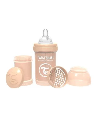 Dječja bočica protiv grčeva Twistshake Anti-Colic Pastel - Bež, 180 ml - 1