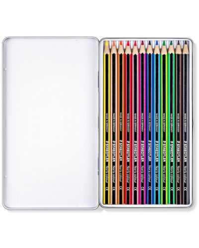 Olovke u boji Staedtler Noris Colour 185 - 12 boja, u metalnoj kutiji - 2