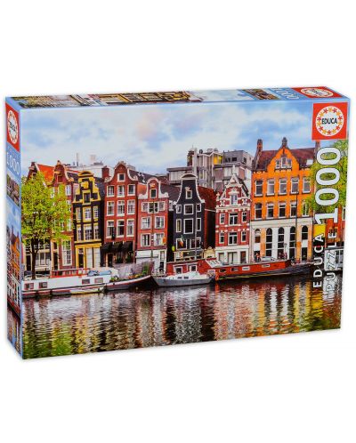 Slagalica Educa od 1000 dijelova - Krive kuće u Amsterdamu - 1