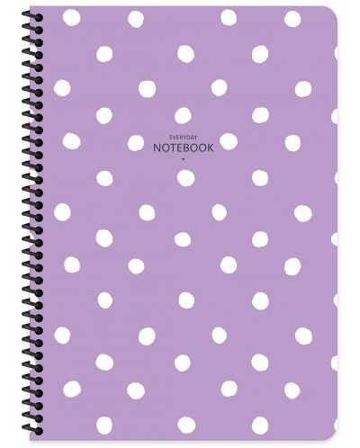 Školska bilježnica sa spiralom Keskin Color Polka Dot - B5, 80 listova, široki redovi, asortiman - 2