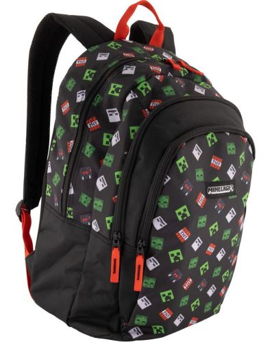 Školski ruksak Graffiti Minecraft - Black, s 3 pretinca - 1