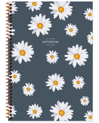 Školska bilježnica sa spiralom Keskin Color - Plume Flowers, А4, 80 listova, široki redovi, asortiman - 3