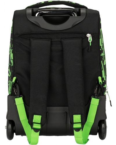 Školski ruksak s kotačima Panini Minecraft - Premium Pixels Green, 1 pretinac - 3