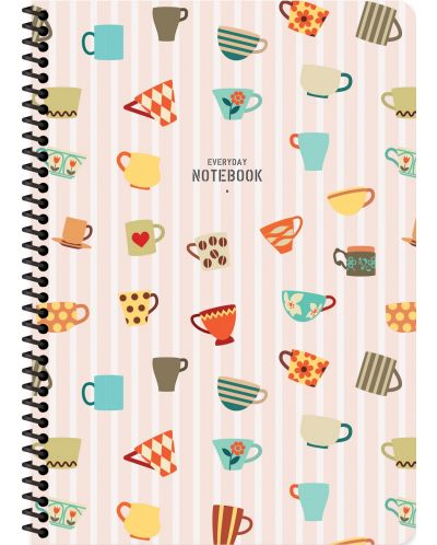 Školska bilježnica sa spiralom Keskin Color - Coffee, A4, 80 listova, široki redovi, asortiman - 3
