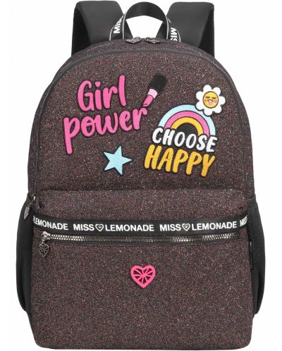 Školski ruksak Miss Lemonade Girl Power  - S 2 pretinca, sjaj - 2