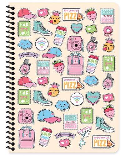 Školska bilježnica sa spiralom Keskin Color Sweet Fun - А4, 80 listova, široki redovi, asortiman - 4