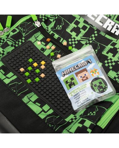 Školski ruksak s kotačima Panini Minecraft - Premium Pixels Green, 1 pretinac - 6