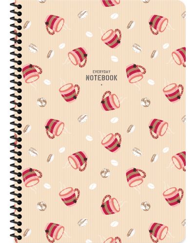 Školska bilježnica sa spiralom Keskin Color - Coffee, A4, 80 listova, široki redovi, asortiman - 4