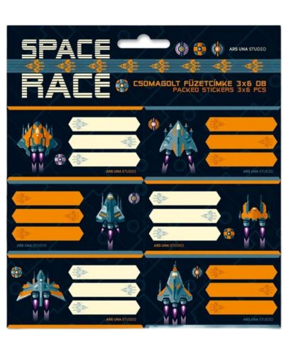Školske naljepnice Ars Una Space Race - 18 komada, plave - 1