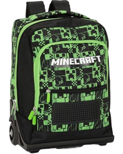 Školski ruksak s kotačima Panini Minecraft - Premium Pixels Green, 1 pretinac - 1