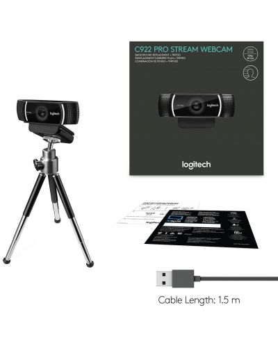 Web kamera Logitech - C922 Pro Stream - crna - 12