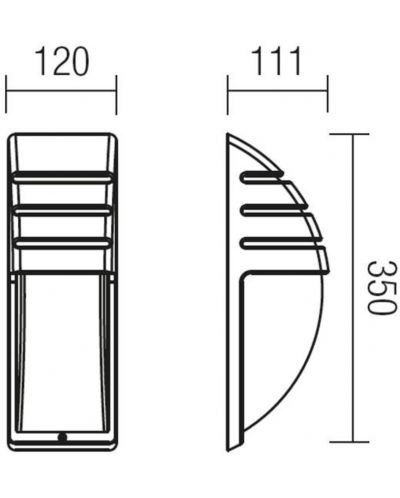 Vanjska zidna svjetiljka Smarter - Bonn 9818, IP44, 240V, E27, 1x42W, mat crna - 2