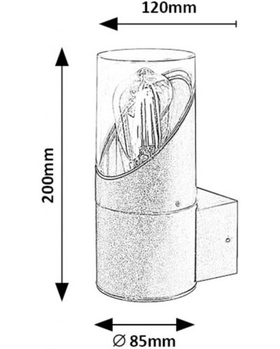 Vanjska zidna svjetiljka Rabalux - Novigrad 7236, IP 54, E 27, 1 x 28 W max, 230 V, crna - 6