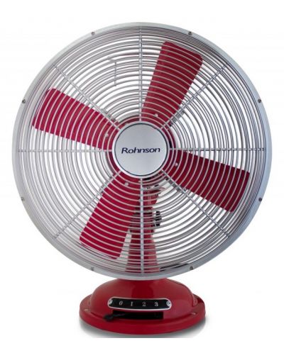 Ventilator Rohnson - R-866, 3 brzine, 30 cm, crveni - 2
