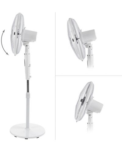 Ventilator Diplomat - DFX-500RC, 3 brzine, 40 cm, bijeli/sivi - 4