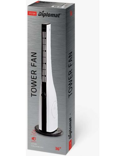 Ventilator Diplomat - TF5115M, 50W, 3 brzine, 91.4 cm, bijeli/crni - 4