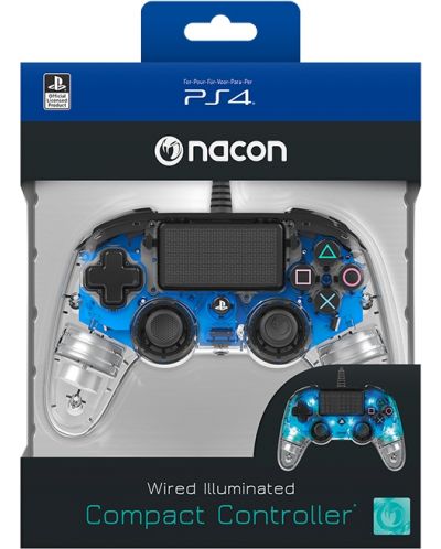 Kontroler Nacon za PS4 - Wired Illuminated, crystal blue - 6