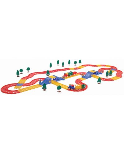 Set za igru Viking Toys -  Željeznička pruga s mostovima, 100 dijelova - 1