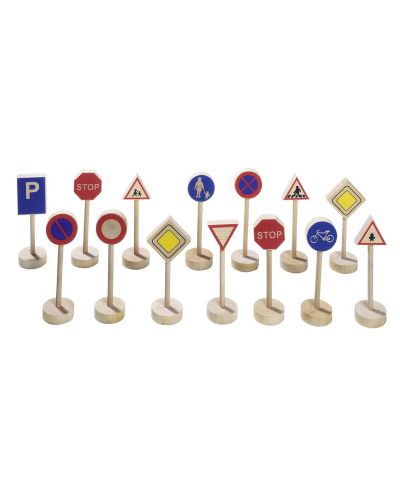 Drvena oprema za igru Goki – Prometni znakovi, komplet - 1