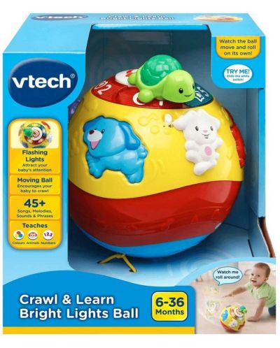 Dječja igračka Vtech - Lopta sa životinjama, žuta (na engleskom) - 3
