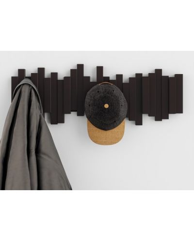 Vješalica za zid Umbra - Sticks, s 5 kuka, espresso - 7