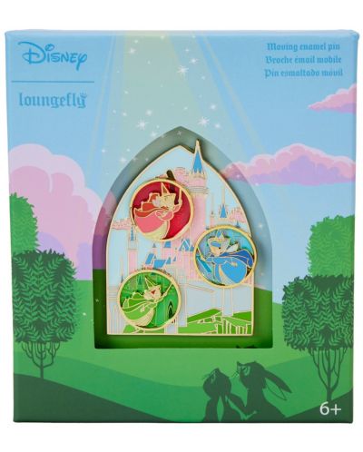 Bedž Loungefly Disney: Sleeping Beauty - Aurora Castle & Fairies (Collector's Box) - 1